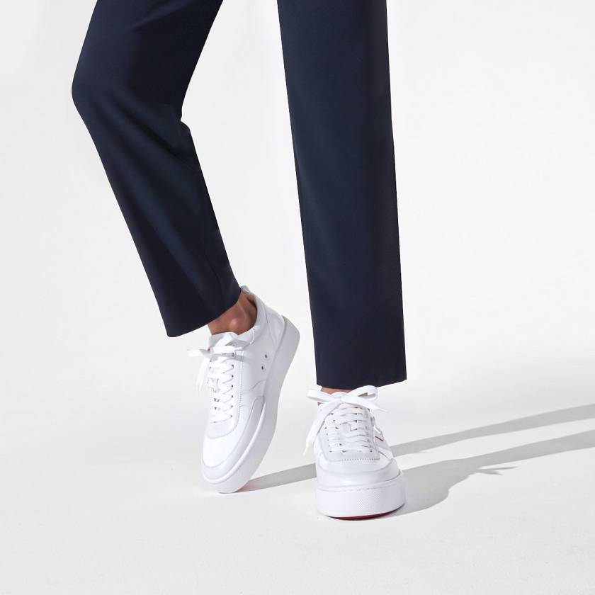 Men's Christian Louboutin Happyrui Mesh Low Top Sneakers - Bianco [8325-074]